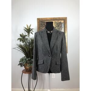 New Directions Women Jacket Size 10 Long Sleeve Gray One Button Double Vented